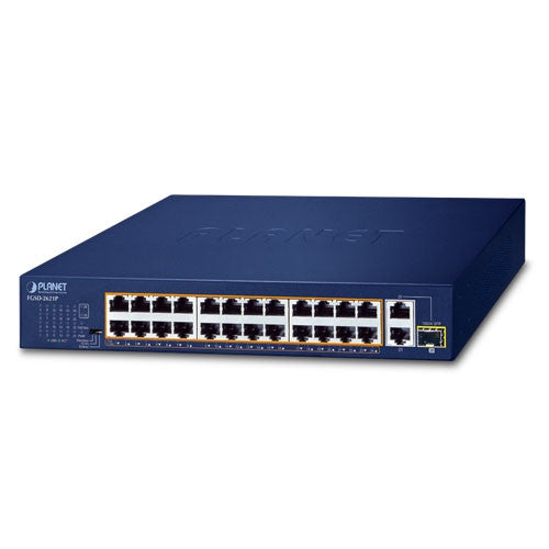 Planet FGSD-2621P 24-Port 10/100TX 802.3at PoE + 2-Port 10/100/1000T + 1-Port