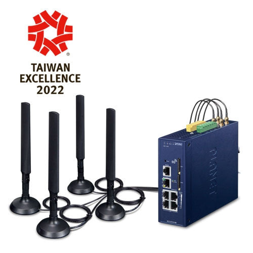 Planet ICG-2515-NR Industrial 5G NR Cellular Gateway with 5-Port 10/100/1000T