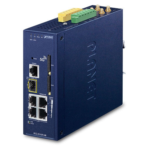 Planet ICG-2515F-NR Industrial 5G NR Cellular Gateway with 1-Port 1000X SFP (Sub