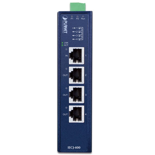 Planet IECJ-400 Industrial 4-Port EtherCAT Junction Slave (-40~75 degrees C,