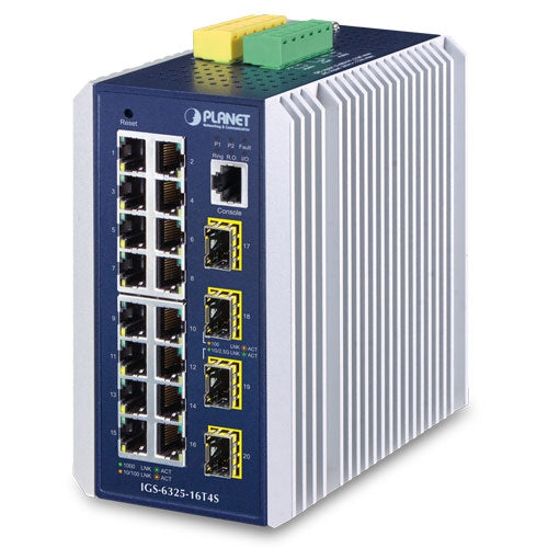 Planet IGS-6325-16T4S IP30 Industrial L3 16-Port 10/100/1000T + 4-port 1G/2.5G SFP