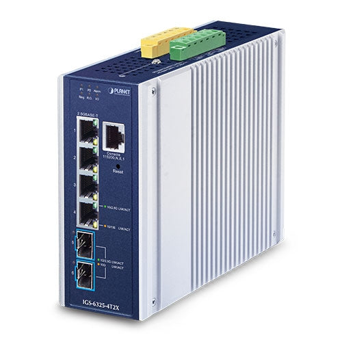 Planet IGS-6325-4T2X IP30 Industrial L3 4-Port 2.5GBASE-T + 2-Port 10GBASE-X SFP+