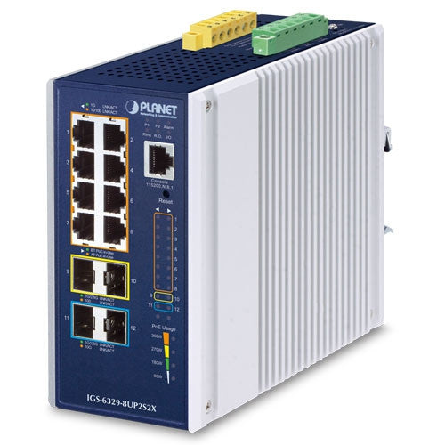 Planet IGS-6329-8UP2S2X IP30 DIN-rail Industrial L3 8-Port 10/100/1000T 802.3bt