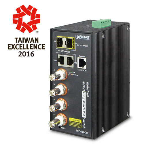 Planet LRP-422CST Industrial 4-port Coax + 2-port 10/100/1000T