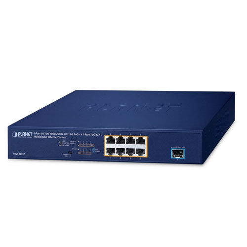 Planet MGS-910XP 8-Port 10/100/1000/2500T 802.3at PoE + 1-Port 10G SFP+ Multi