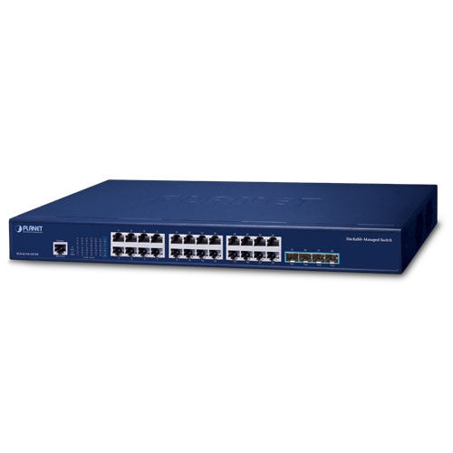 Planet SGS-6310-24T4X Layer 3 24-Port 10/100/1000T + 4-Port 10G SFP+ Stackable