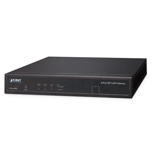 Planet VGW-420FO 4-Port SIP VoIP Gateway (4*FXO): IETF SIP 2.0, T.38 FAX, Mul