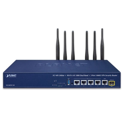 Planet VR-300FW-NR 5G NR Cellular + Wi-Fi 6 AX1800 Dual Band + 1-Port 1000X SFP