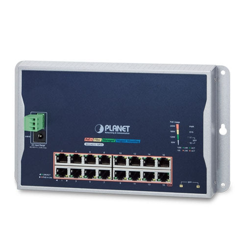 Planet WGS-4215-16P2S IP30, IPv6/IPv4, 16-Port 1000T 802.3at PoE + 2-Port 100/1000