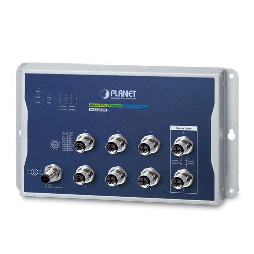Planet WGS-5225-8MT Industrial L2+ 8-Port 10/100/1000T M12 Wall-mount Managed Switch