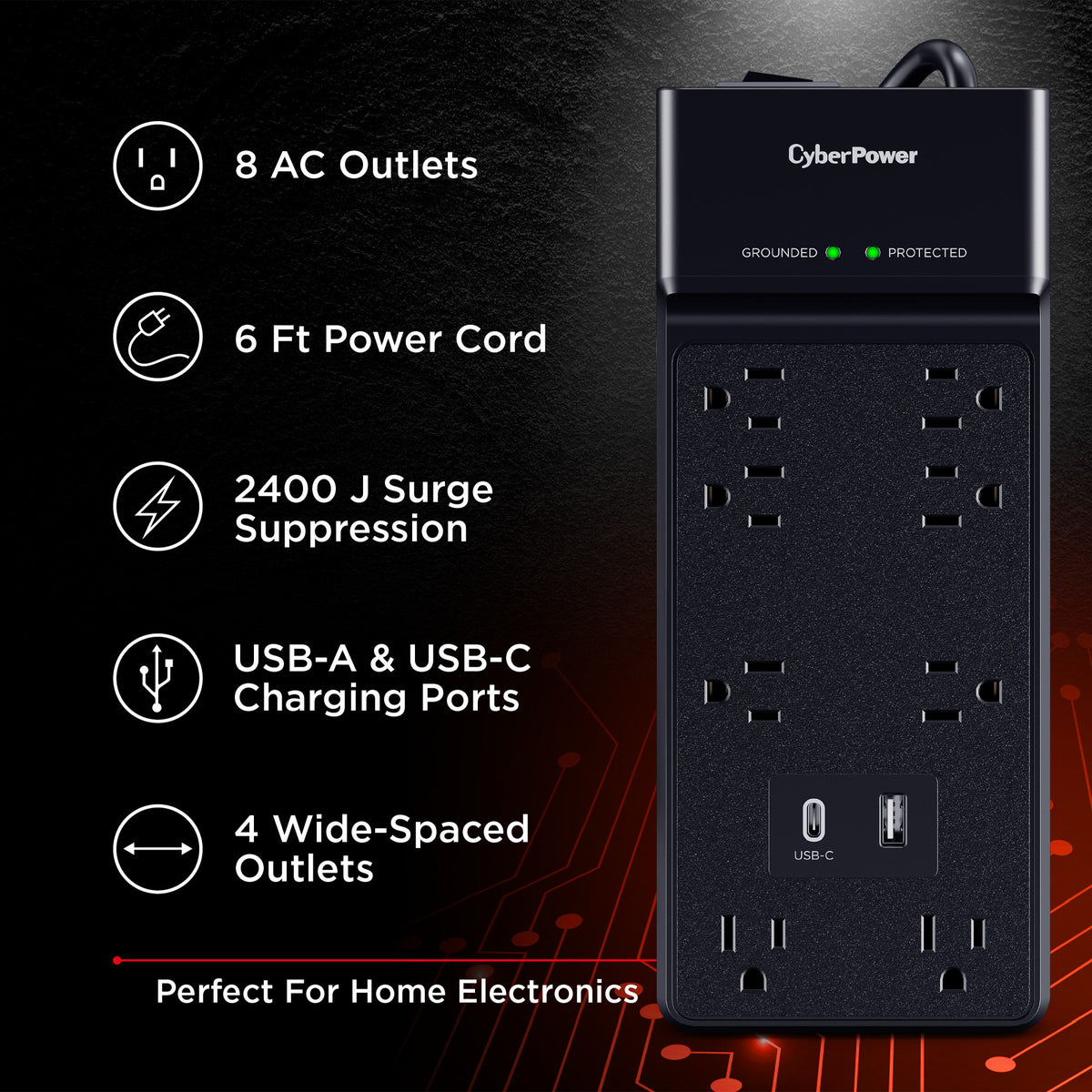 CyberPower CSP806UC18 Surge Protector