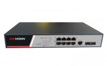 Hikvision DS-3E2510P(B) L2, Full managed, 8 Gigabit RJ45 PoE ports, 2 Gigabit