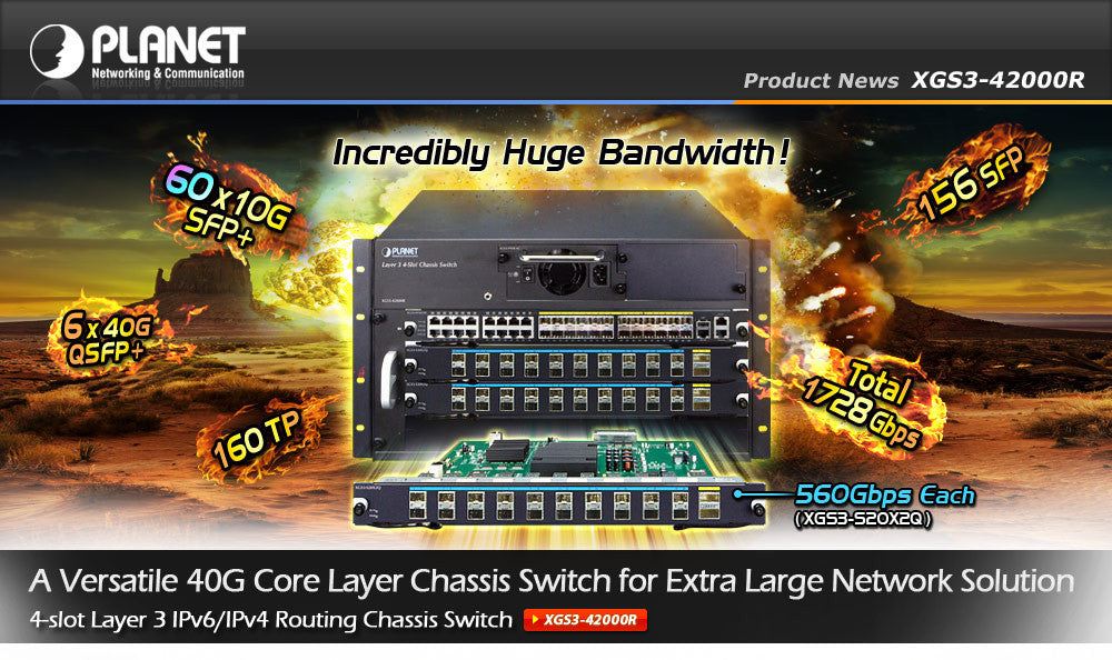 Planet XGS3-S44S4X 44-port 100/1000X SFP + 4-Port 10G SFP+ Switch Module for XGS3-42000R