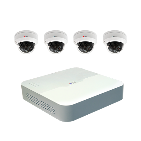 ACTi ZNR-120P-K4 ZNR-120P 4-Channel 1-Bay 4-port PoE Mini Standalone NVR and 4 pcs Z94 2MP