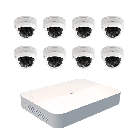 ACTi ZNR-121P-K4 ZNR-121P 8-Channel 1-Bay 8-port PoE Mini Standalone NVR and 8 pcs Z94 2MP Outdoo