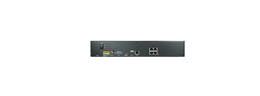 Lilin NVR6104E No HDD, 4CH, 4K PoE NVR with 10 Watt per port, 4K 30FPS