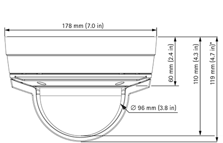 AXIS P3364-LVE dimensions
