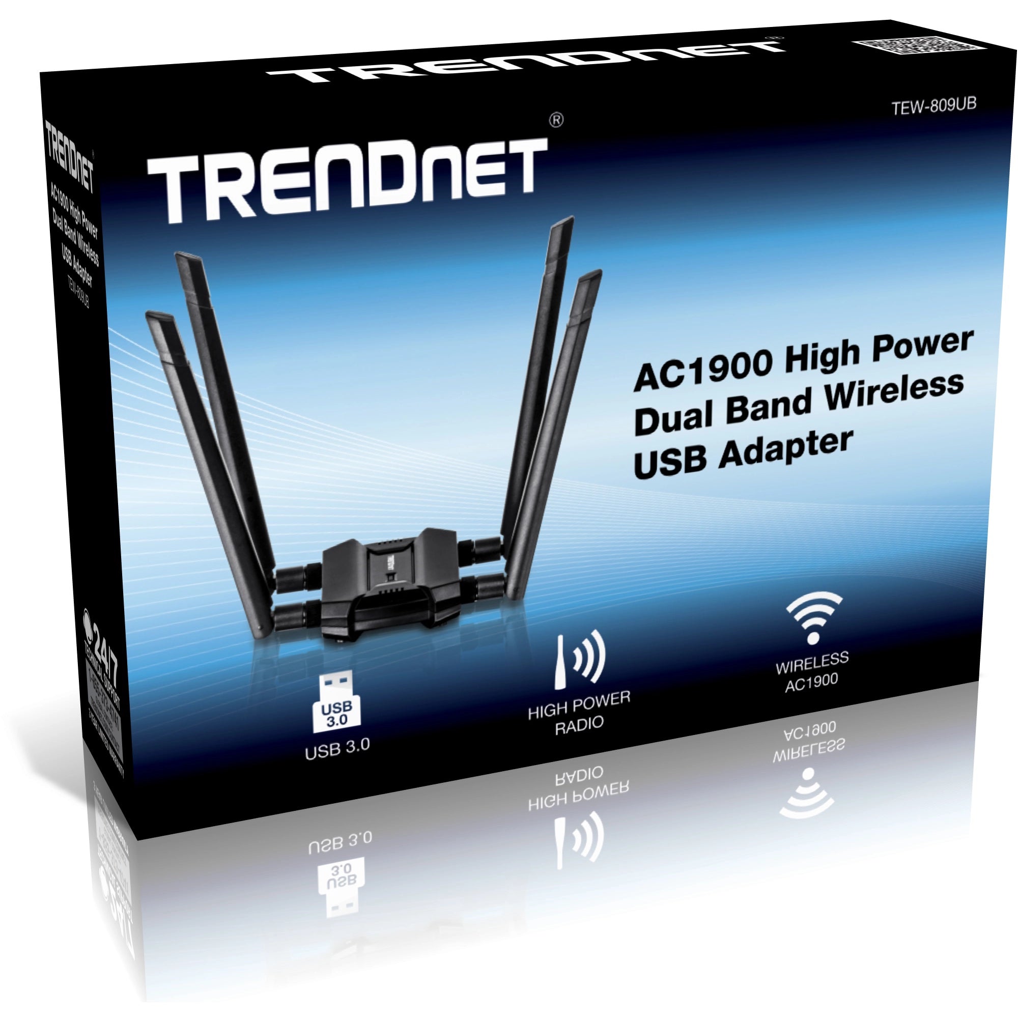 TRENDnet TEW-809UB AC1900 High Power Dual Band Wireless USB Adapter