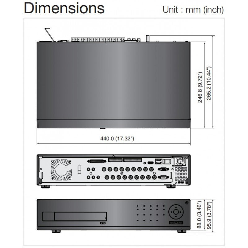 Samsung/Hanwha SRD-1694 Dimensions