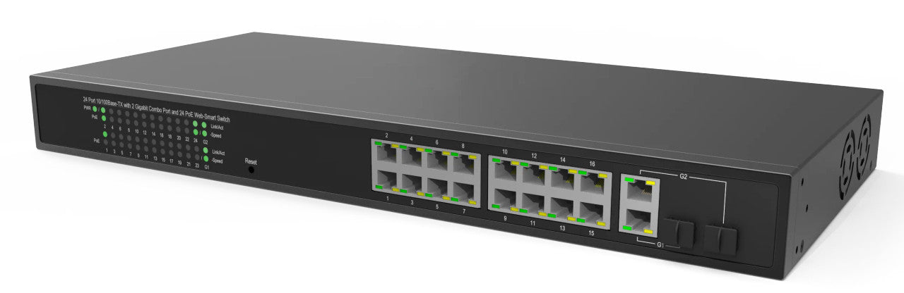 Switch SW18m (16 Port Managed PoE+, with 2xGig Uplink)