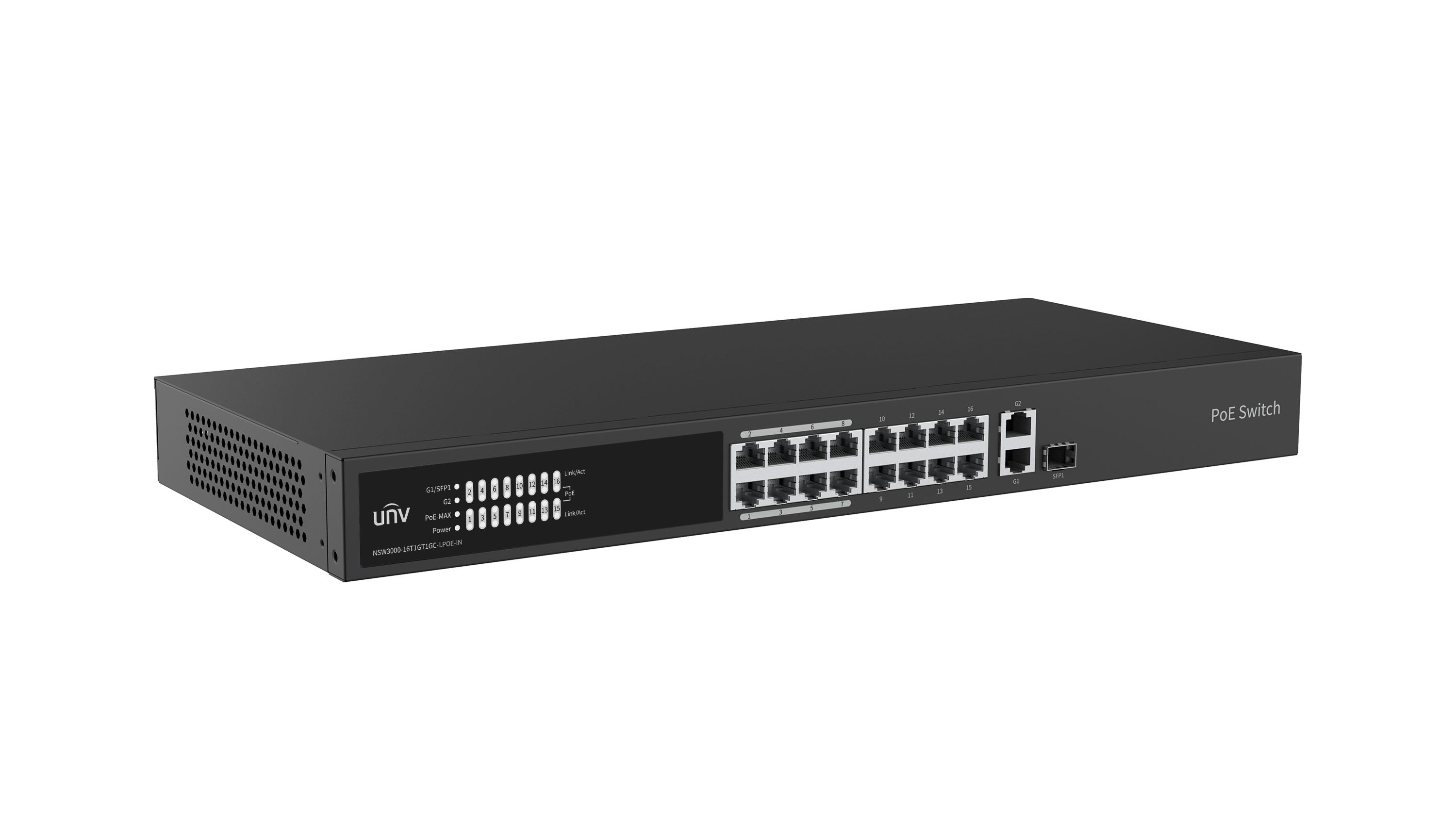 Uniview NSW3000-16T1GT1GC-LPOE-IN Ethernet 16 Port 150W Cloud Managed Ethernet Low Power PoE Switch