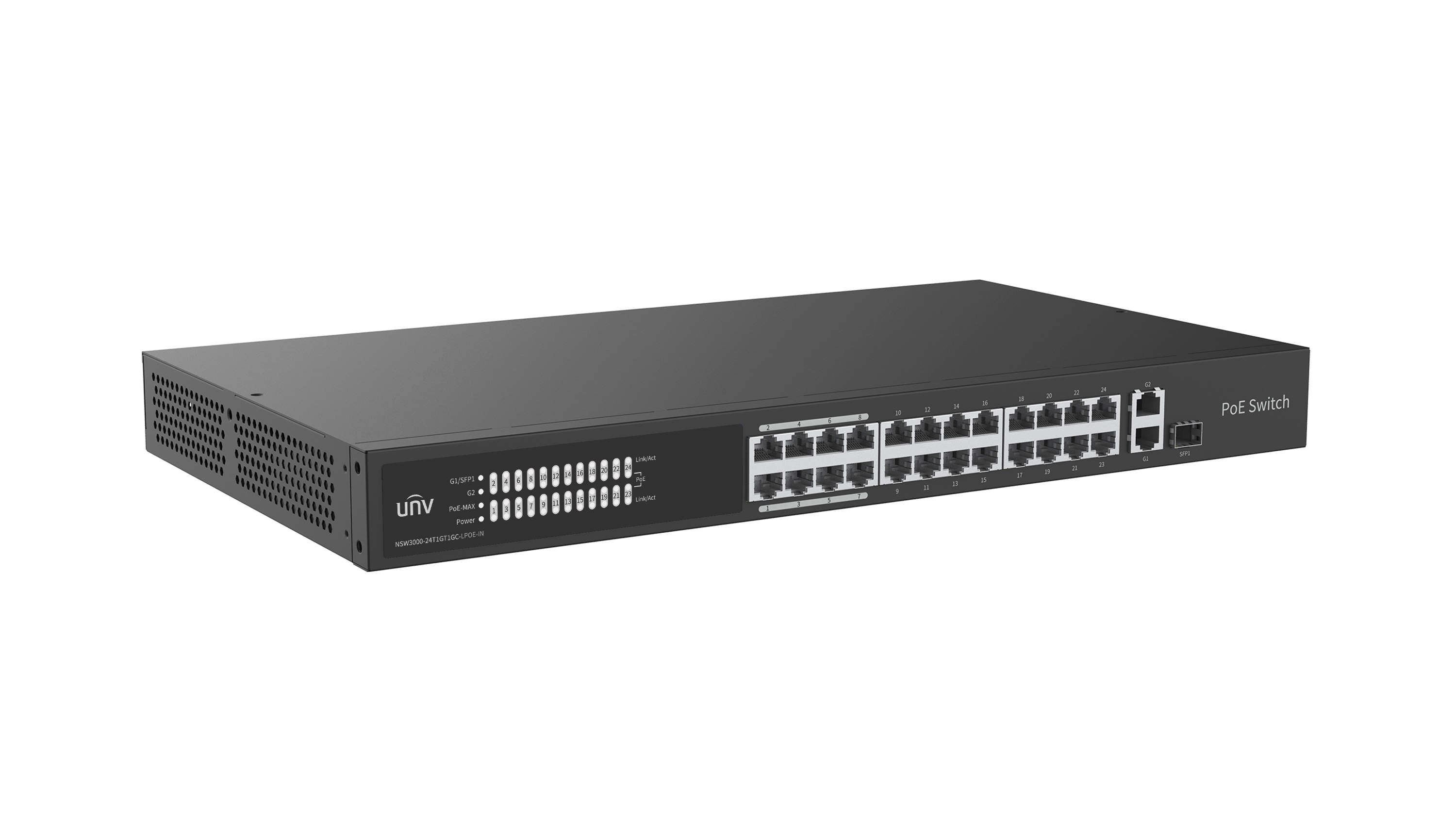 Uniview NSW3000-24T1GT1GC-LPOE-IN Ethernet 24 Port 250W Cloud Managed Ethernet Low Power PoE Switch