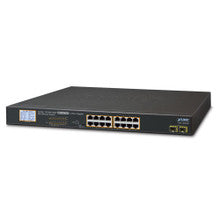 Planet GSW-1820VHP 16-Port PoE+ Gigabit SFP Switch with LCD Monitor