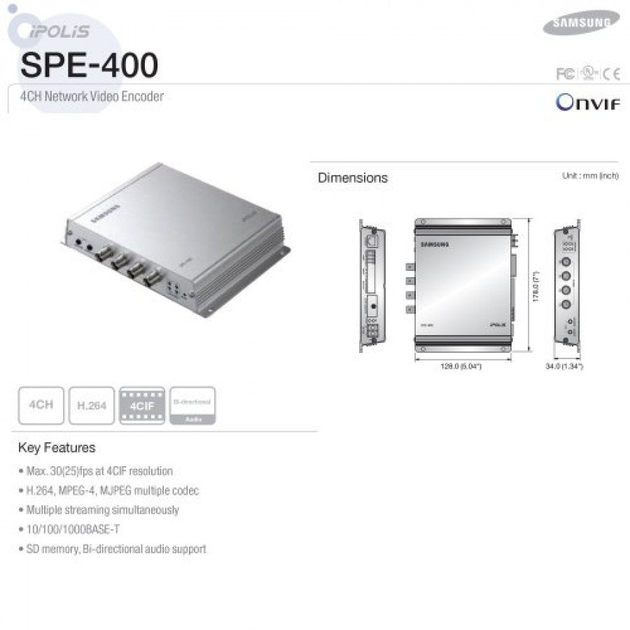 Samsung/Hanwha SPE-400 Dimensions & Specs