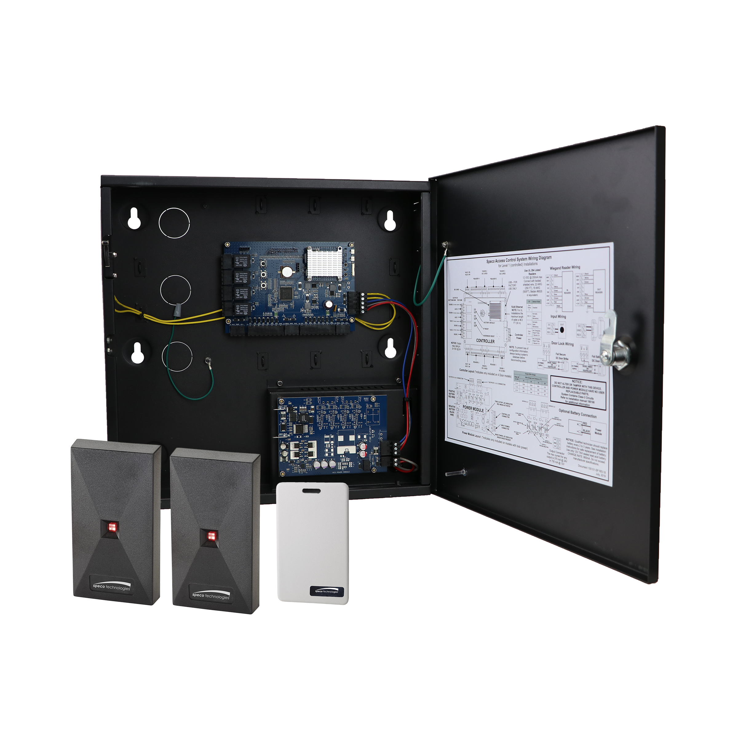 Speco Technologies ACKIT2DRS 2 Door Access Control Kit Bundle-Power Package-License Required Over 5 Doors-Scalable to 128 Doors