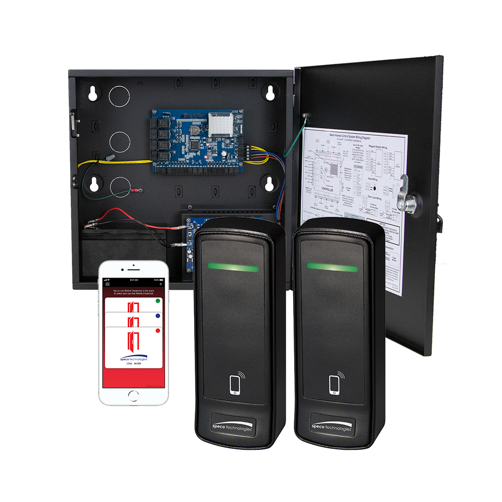 Speco Technologies ACKITM2DR 2 Door Access Control Kit with Bluetooth Mobile Reader & Credentials
