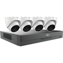 Dahua C845E42A HDCVI Kit: 4-CH, 4K Analytics+ Penta-brid DVR + 4x 5MP, Mini Eyeball Cameras