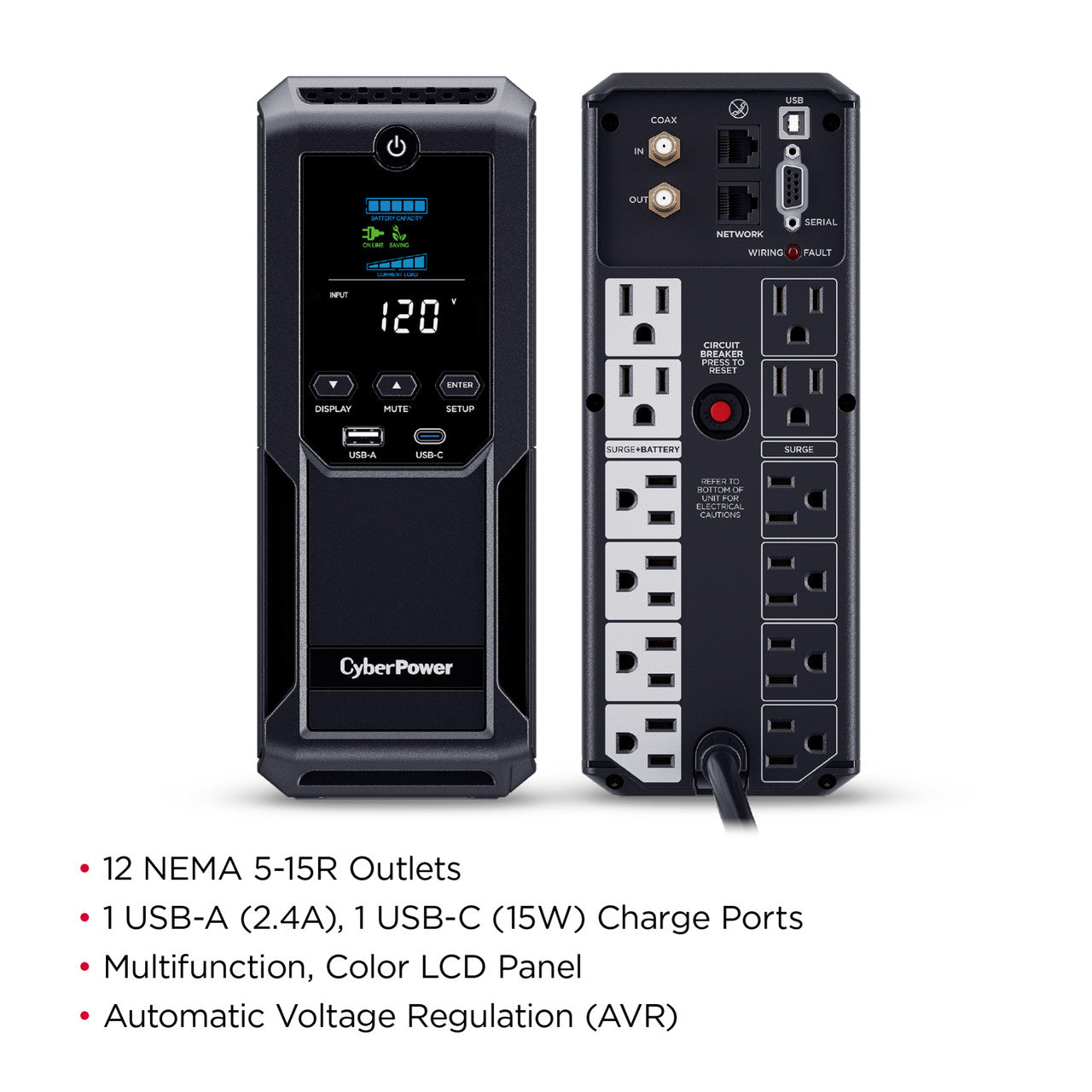 CyberPower CP1500AVRLCD3 Intelligent LCD UPS Series