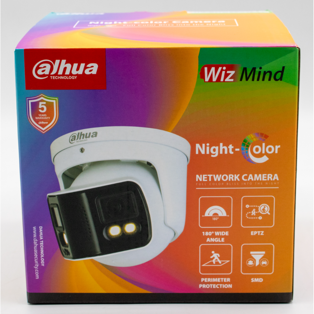 Dahua DH-IPC-PDW5849-A180-E2-ASTE 2 x 4MP Enhanced Night Color Stitching IP Eyeball 180º SMD ePoE