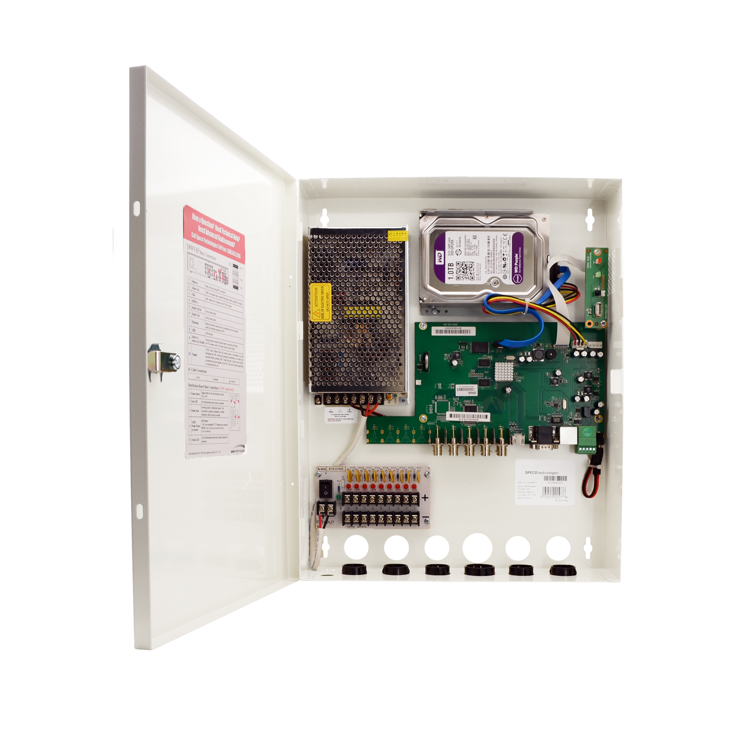 Speco Technologies D16WVN2TB 16 Channel 4K TVI Wallmount DVR, TAA, NDAA