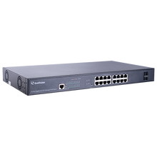 Geovision GV-APOE1611 Long Distance 16-port 10/100/1000 Mbps Web Managed Base T(x)PoE+Web Smart PoE Switch 2 SFP uplink port.
