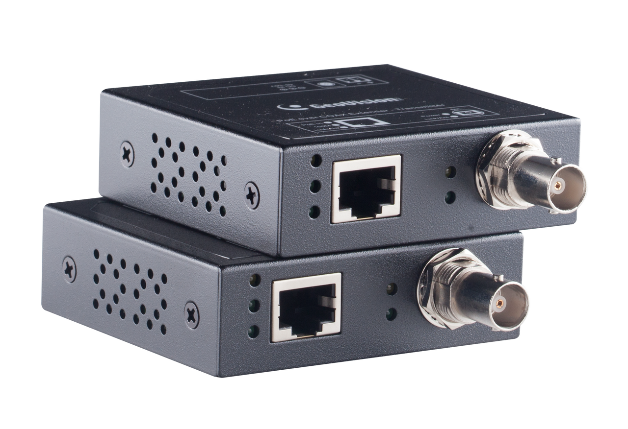 Geovision GV-POC0100 1-Port 10/100 Mbps Base T(X) BNC PoE over Coaxial Extender TX/RX (140-POC-0100)