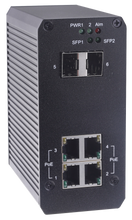 Geovision GV-POE0410-E-V2 4-port 10/100/1000 Mbps unmanaged Base T(X)PoE Switch 2 SFP uplink port..