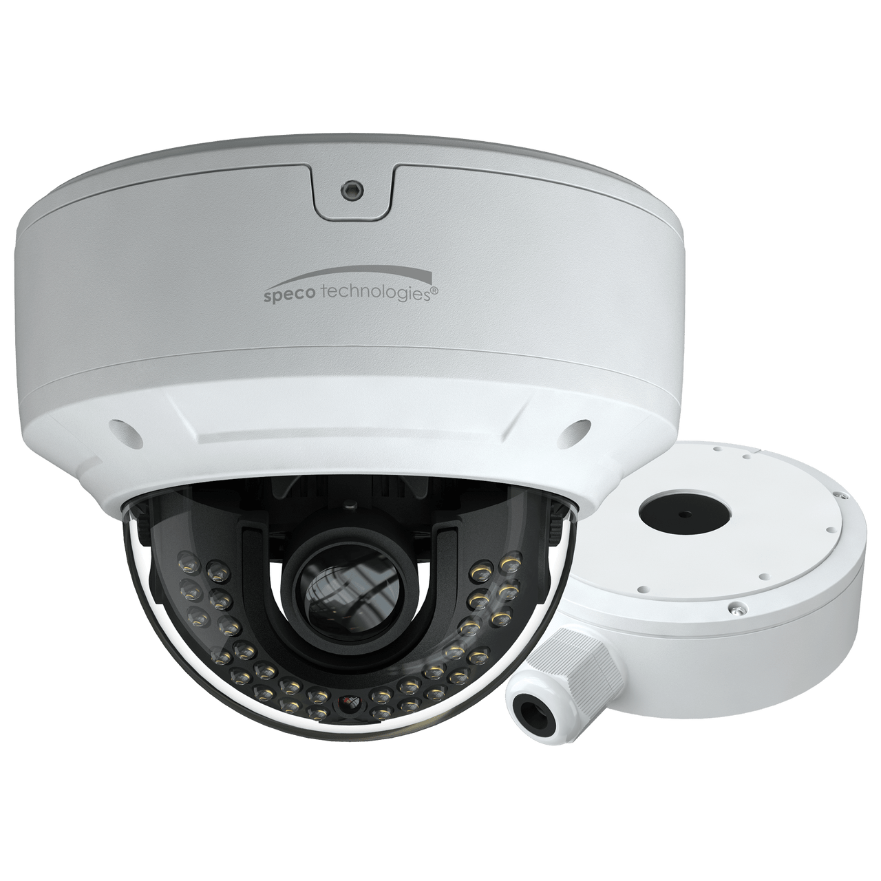 Speco Technologies SPE-H8D6M 4K HD-TVI Dome Camera, IR, 2.8-12mm Motorized Lens, Included Junc Box, White (SPE-H8D6M)