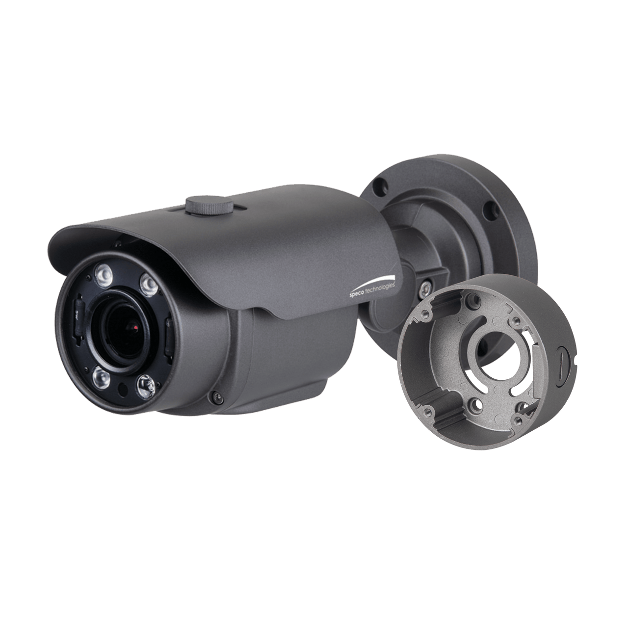 Speco Technologies SPE-HFB4M 4MP HD-TVI FIT Bullet Camera, 2.8-12mm Motorized lens, Grey Housing, Included Ju (SPE-HFB4M)
