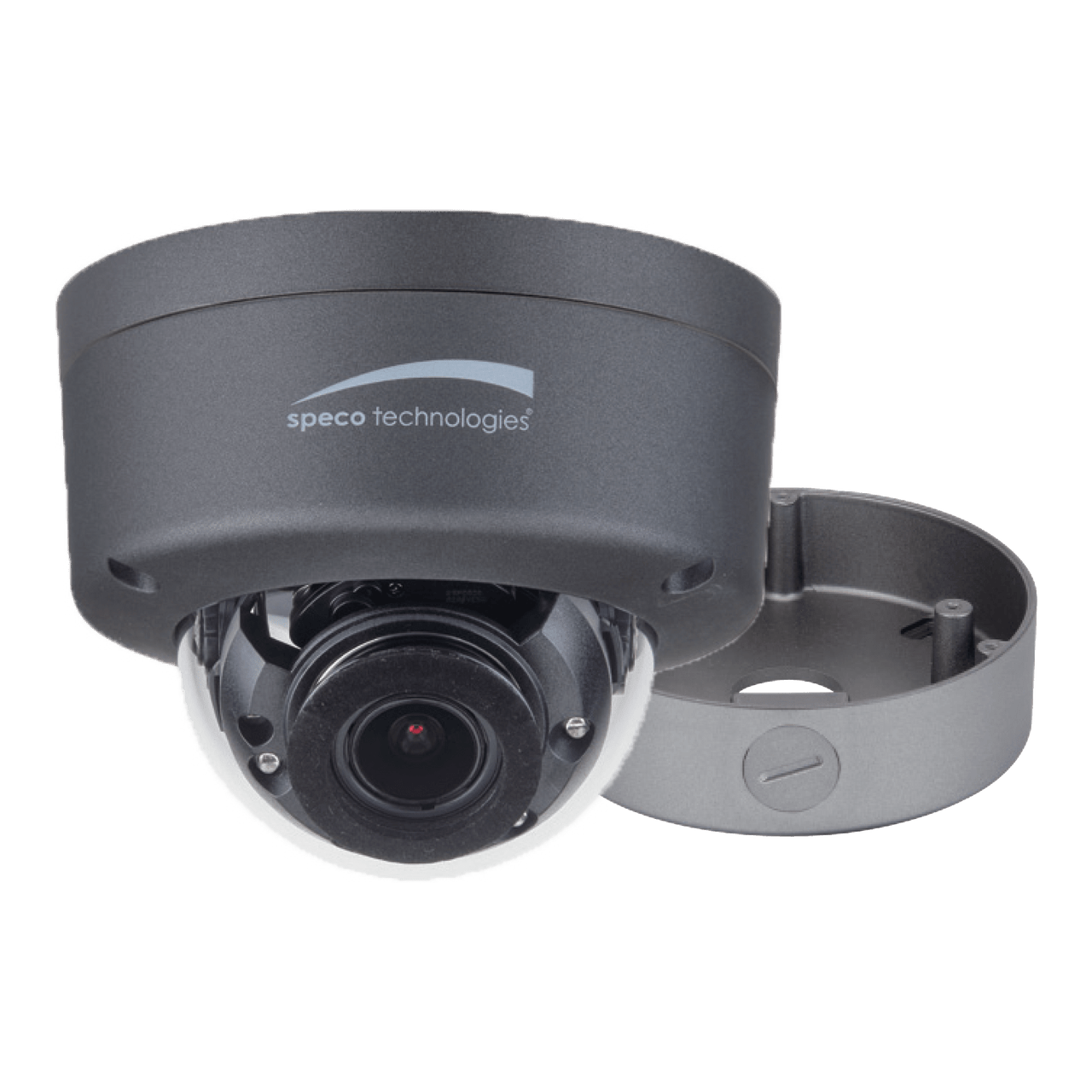 Speco Technologies SPE-HFD4M 4MP HD-TVI FIT Dome Camera, 2.8-12mm Motorized lens, Grey Housing, Included Junc (SPE-HFD4M)