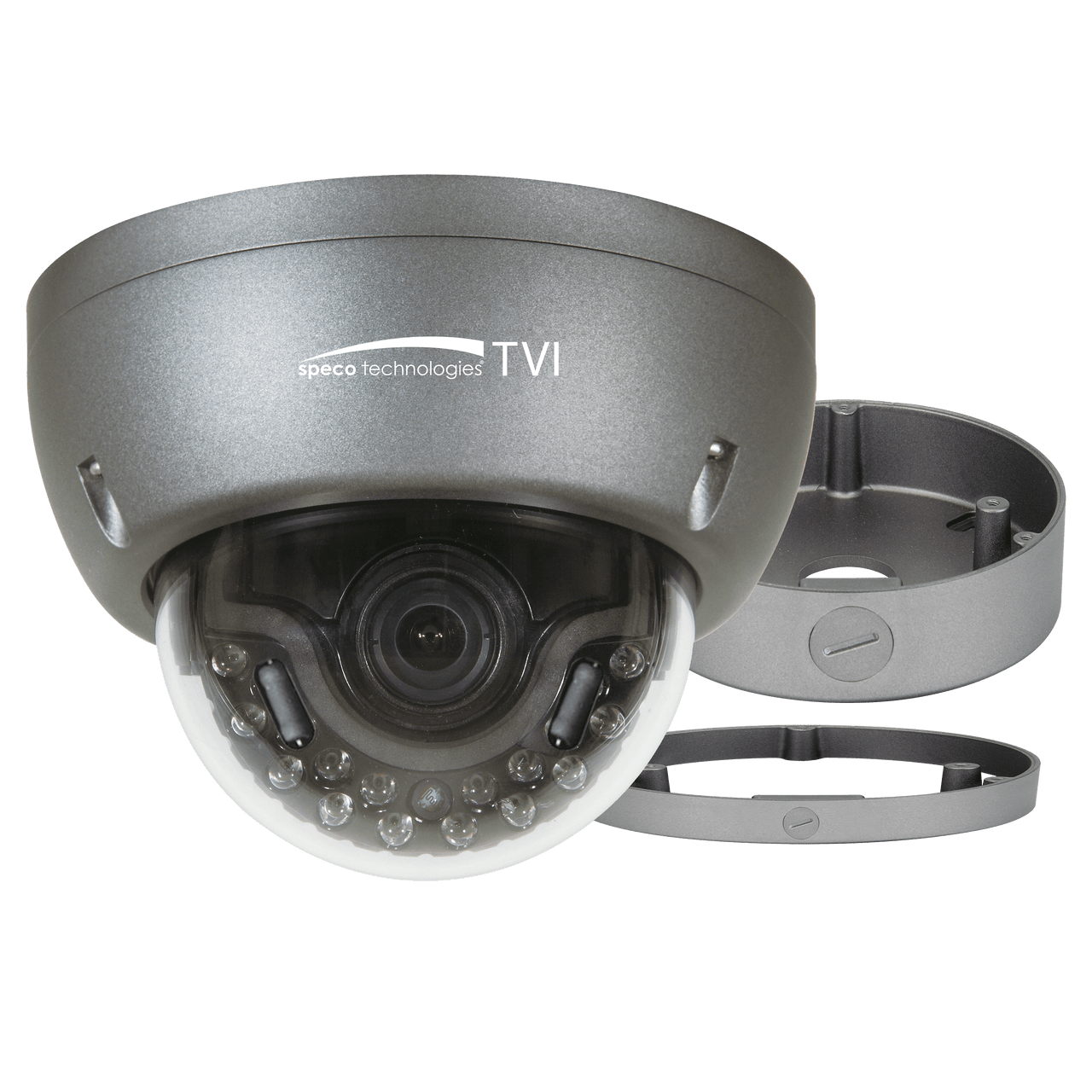 Speco Technologies SPE-HT5940T 2MP HD-TVI Vandal Dome, IR, 2.8-12mm lens, Grey housing, Included Junc Box, TAA (SPE-HT5940T)