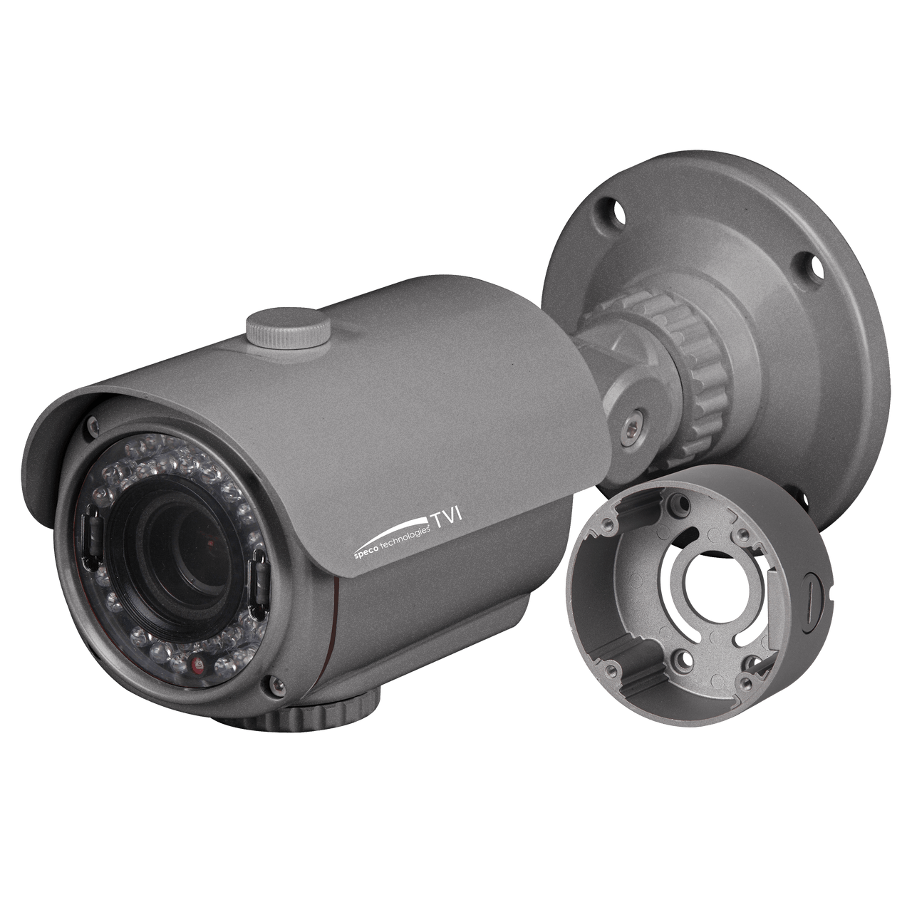 Speco Technologies SPE-HT7040T 2MP HD-TVI Bullet, IR, 2.8-12mm lens, Grey housing, Included Junc Box, TAA (SPE-HT7040T)