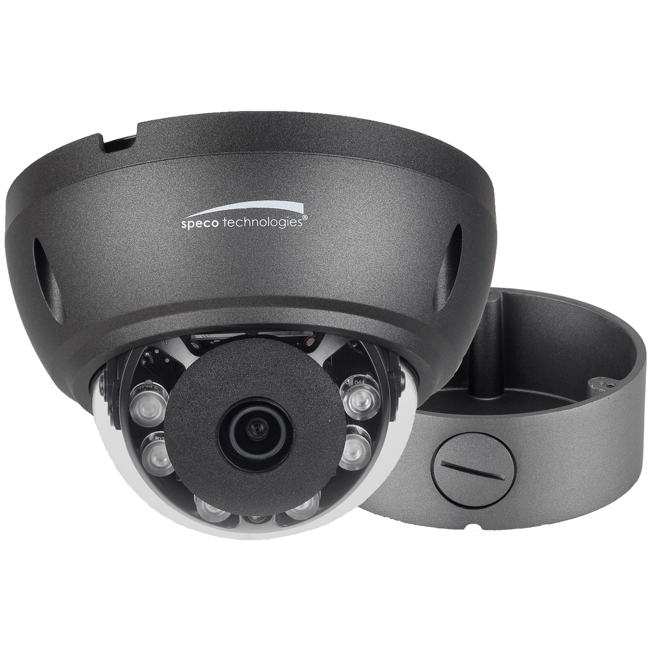 Speco Technologies SPE-HTD5TG 5MP HD-TVI Dome, IR, 2.8mm lens, Grey housing, Included Junc Box, TAA (SPE-HTD5TG)