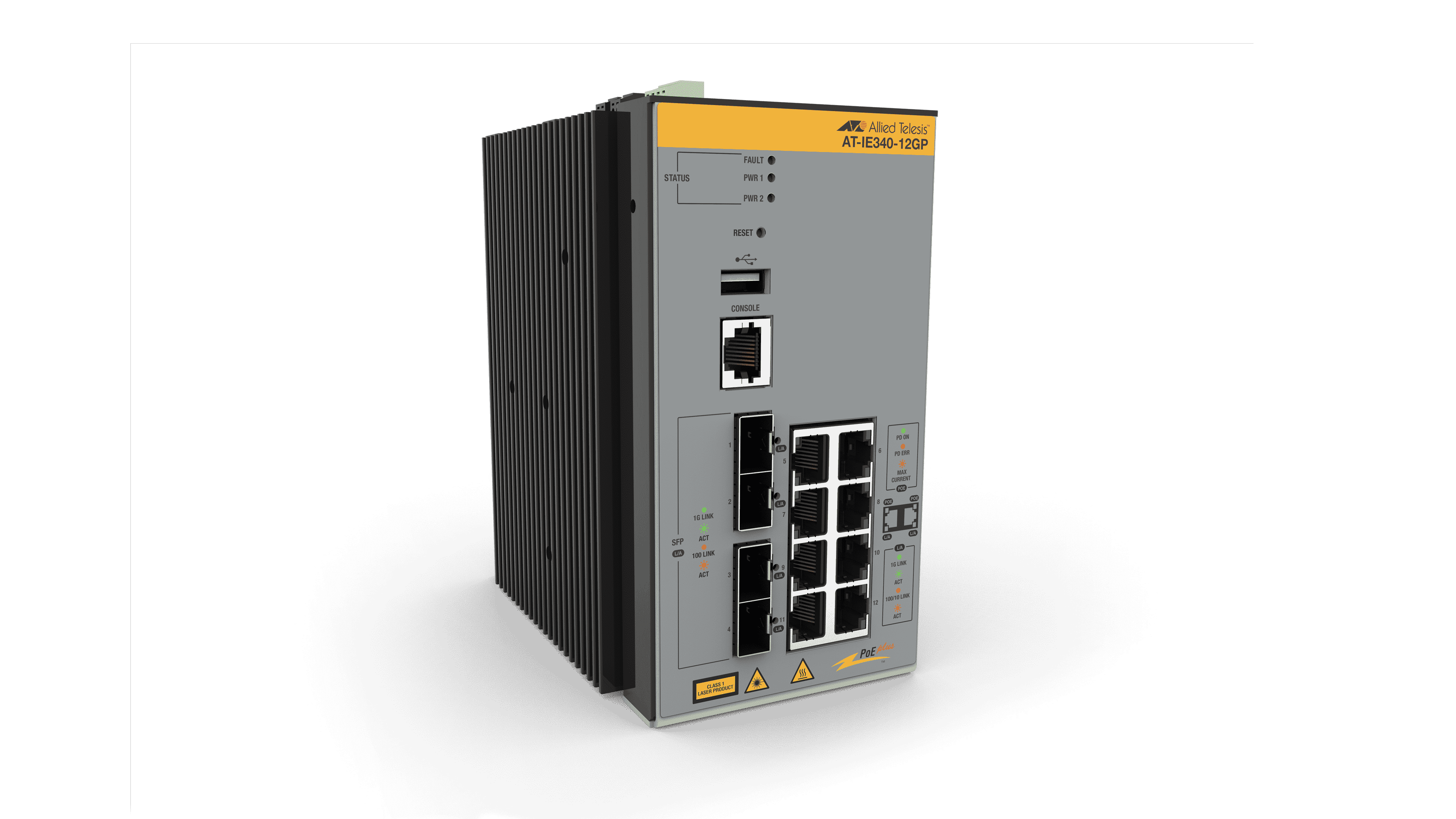 Hanwha AT-IE340-12GP-980 - 8 x Gigabit Ethernet PoE++ 240W (8 + 8 PoE at/af)