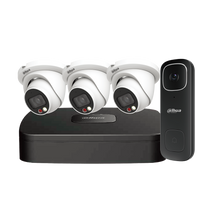 Dahua N444B42C IP Kit: 4-CH NVR + 4 x 4MP, VU-MORE Night Color Eyeball Cameras + 2MP WiFi Video Doorbell (US Only)