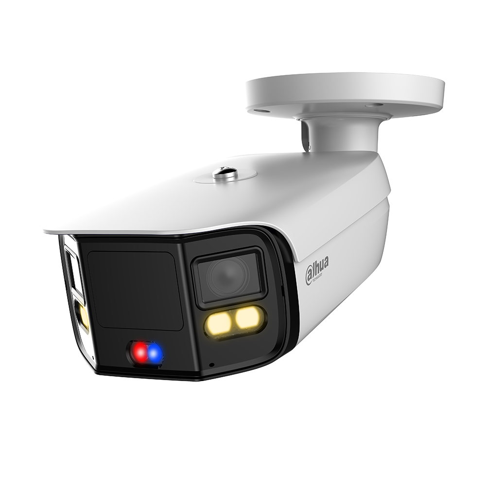 Dahua N83BP83 2 x 4MP TiOC Enhanced Night Color, IP Bullet, 180º Stitched Image, White-light LEDs, Flashing Red and Blue Lights