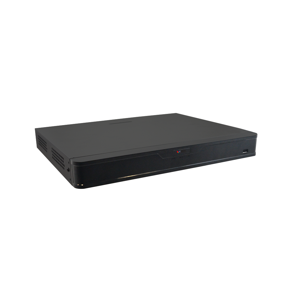 ACTi KNR-220P Deep Learning AI 16-Channel 2-Bay RAID 1U Rackmount Standalone NVR with 16-port PoE Connectors