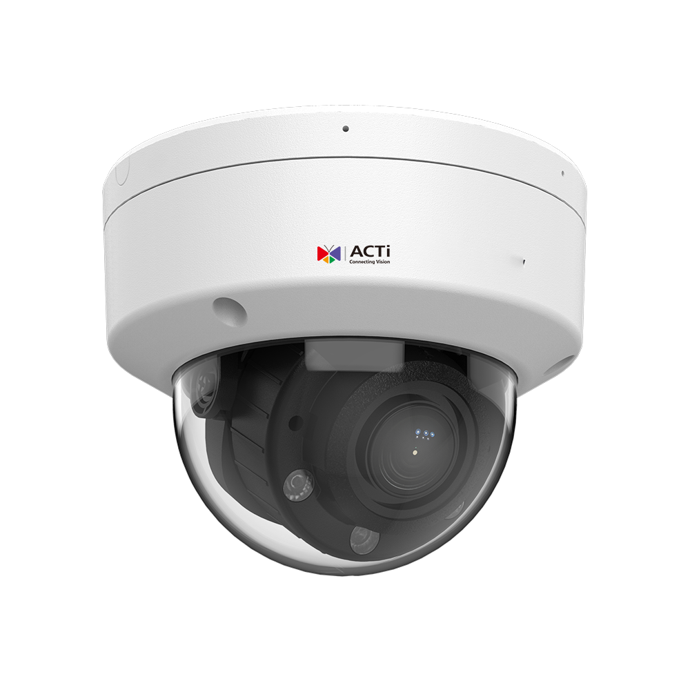 ACTi L81 2MP Deep Learning AI 4.3x Outdoor Zoom Dome with IR LED 65m, White LED 55m