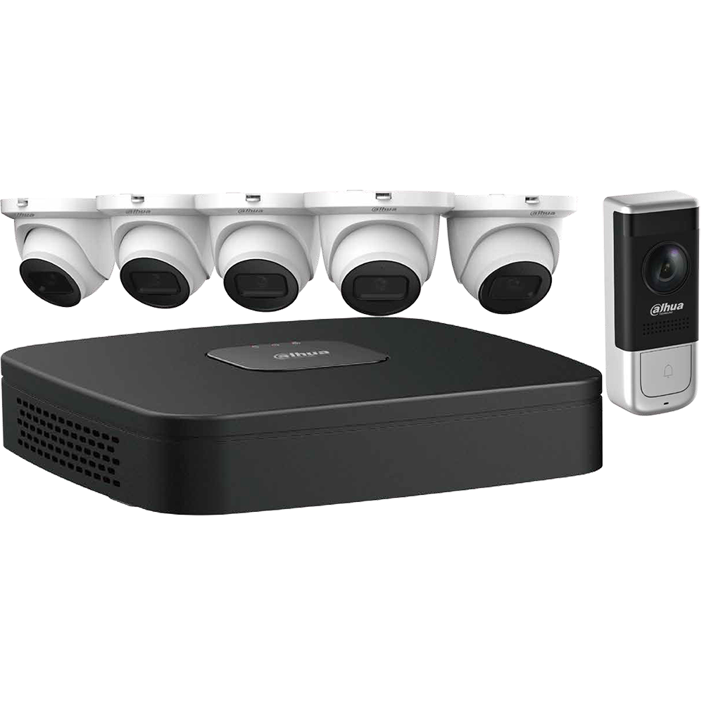 Dahua N484E62A IP Kit: 8-CH NVR + 6 x 4MP, Starlight. Mini Eyeball Cameras