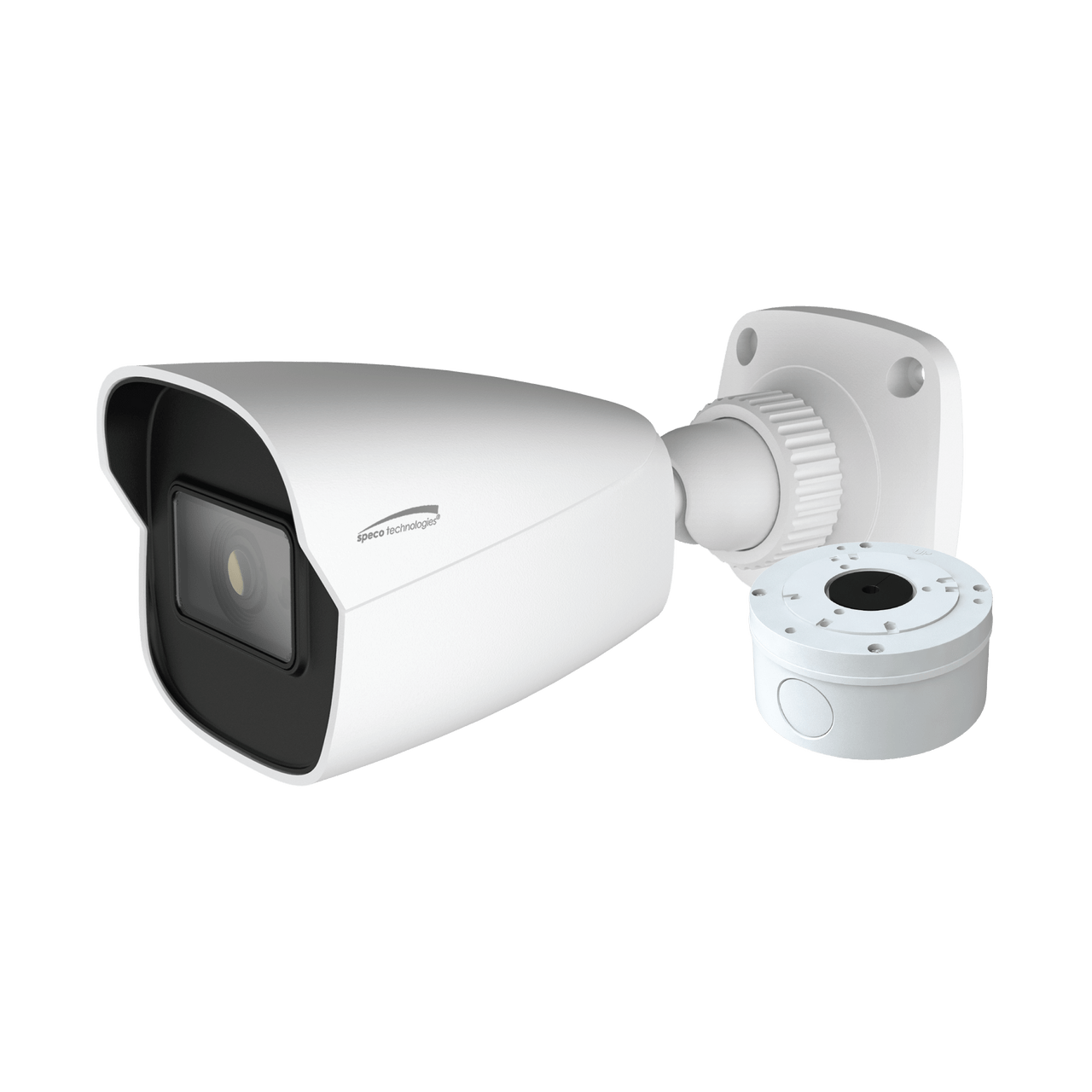 Speco Technologies O4B6 4MP H.265 AI Bullet IP Camera, IR, 2.8mm lens, Included Junc Box, White Housing (O4B6)